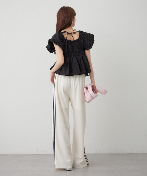 mystic（ミスティック）の「ロゴ刺繍イージーパンツ（その他パンツ・レディース・ブラック/アイボリー/レッド・2/1）」の21枚目の写真