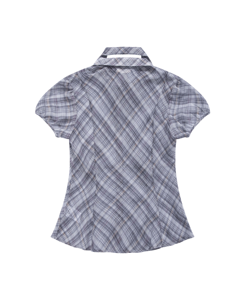 ILLIGO（イリゴ）の「フレアパフブラウスチェックベージュ（シャツ/ブラウス・レディース・その他・OS）」の5枚目の写真