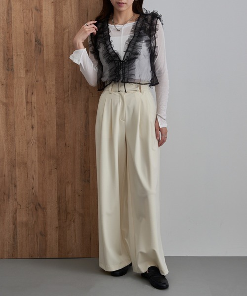 MAISON BREEZE reveur(メゾンブリーズレヴール)の「【MAISON BREEZE reveur】フリルチュールビスチェ trc(キャミソール・レディース・ブラック/アイボリー/ブラウン/チャコールグレー・FREE)」の21枚目の写真