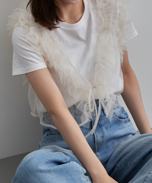 MAISON BREEZE reveur(メゾンブリーズレヴール)の「【MAISON BREEZE reveur】フリルチュールビスチェ trc(キャミソール・レディース・ブラック/アイボリー/ブラウン/チャコールグレー・FREE)」の12枚目の写真