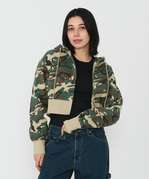 Dickies(ディッキーズ)の「Dickies/ディッキーズ レディース サーマルショートフーディー/ショート丈/ZIPパーカー(パーカー・レディース・ライトブルー/ベージュ・SMALL/MEDIUM)」の18枚目の写真
