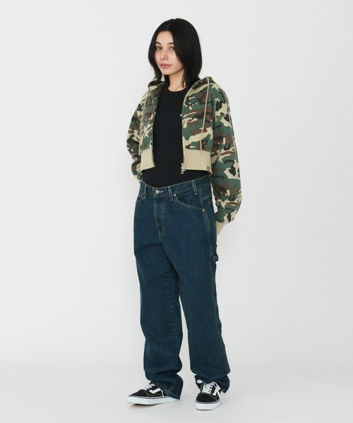 Dickies(ディッキーズ)の「Dickies/ディッキーズ レディース サーマルショートフーディー/ショート丈/ZIPパーカー(パーカー・レディース・ライトブルー/ベージュ・SMALL/MEDIUM)」の20枚目の写真