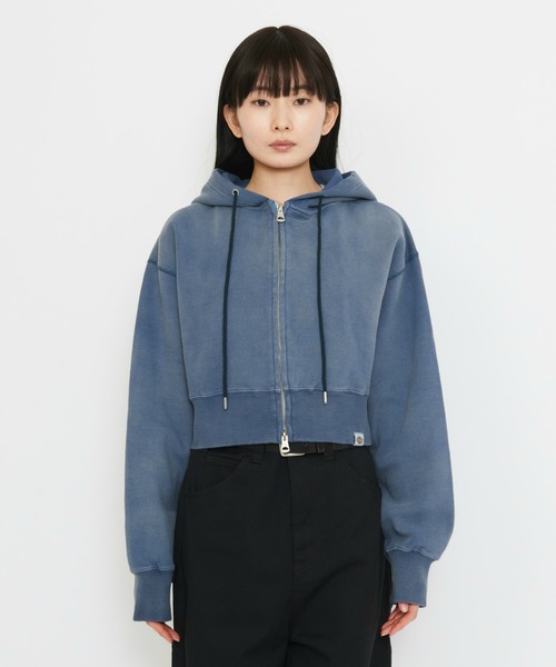 Dickies(ディッキーズ)の「Dickies/ディッキーズ レディース サーマルショートフーディー/ショート丈/ZIPパーカー(パーカー・レディース・ライトブルー/ベージュ・SMALL/MEDIUM)」の11枚目の写真