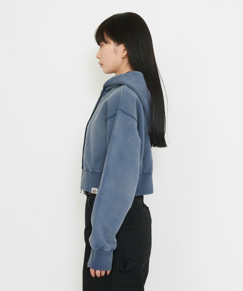 Dickies(ディッキーズ)の「Dickies/ディッキーズ レディース サーマルショートフーディー/ショート丈/ZIPパーカー(パーカー・レディース・ライトブルー/ベージュ・SMALL/MEDIUM)」の12枚目の写真