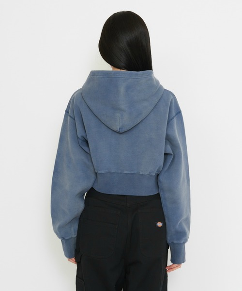 Dickies(ディッキーズ)の「Dickies/ディッキーズ レディース サーマルショートフーディー/ショート丈/ZIPパーカー(パーカー・レディース・ライトブルー/ベージュ・SMALL/MEDIUM)」の13枚目の写真