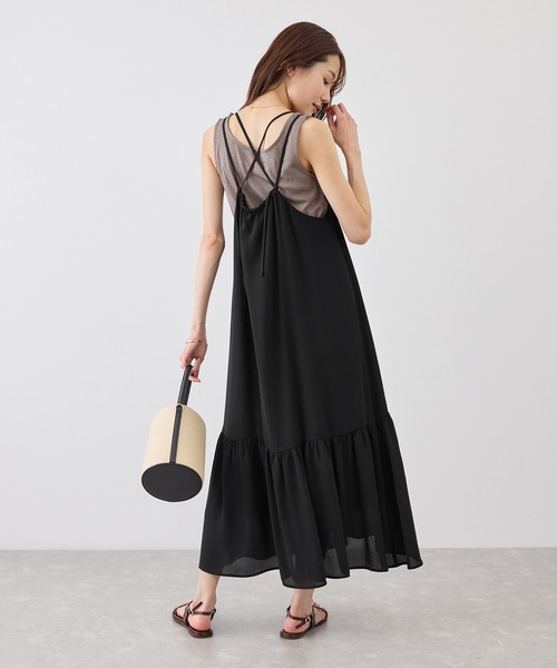 ROPE' PICNIC（ロペピクニック）の「花柄ティアードダブルストラップキャミワンピース（ワンピース・レディース・ブラック系その他/ブラック/ブラウン・FREE）」の13枚目の写真