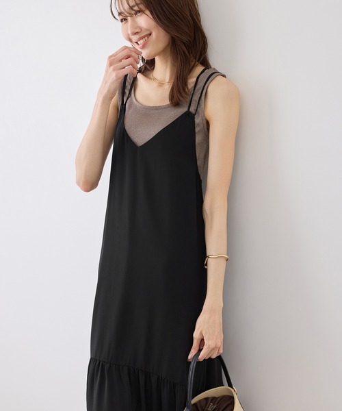 ROPE' PICNIC（ロペピクニック）の「花柄ティアードダブルストラップキャミワンピース（ワンピース・レディース・ブラック系その他/ブラック/ブラウン・FREE）」の14枚目の写真