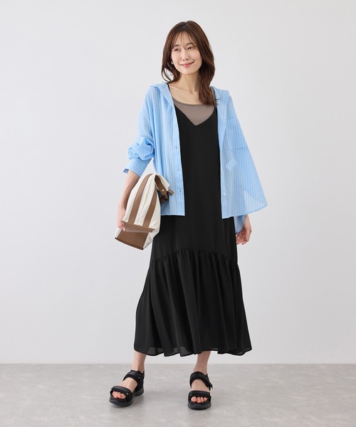 ROPE' PICNIC（ロペピクニック）の「花柄ティアードダブルストラップキャミワンピース（ワンピース・レディース・ブラック系その他/ブラック/ブラウン・FREE）」の15枚目の写真