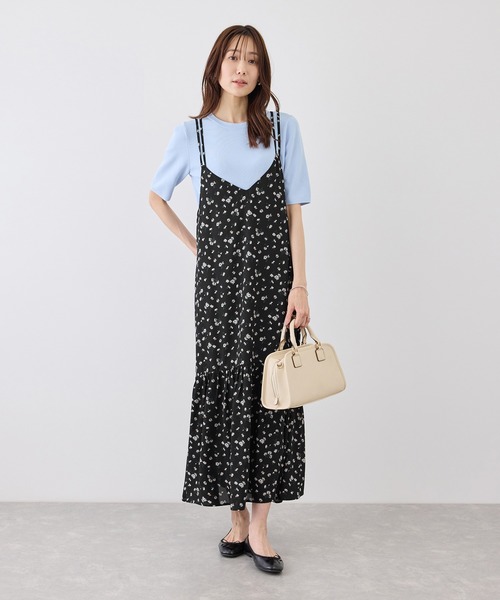 ROPE' PICNIC（ロペピクニック）の「花柄ティアードダブルストラップキャミワンピース（ワンピース・レディース・ブラック系その他/ブラック/ブラウン・FREE）」の17枚目の写真