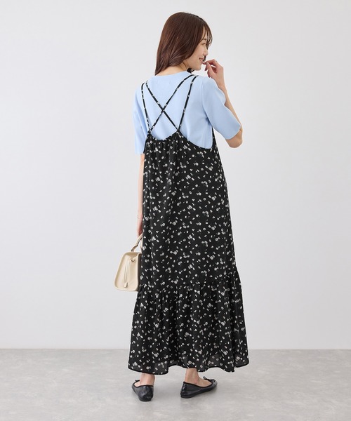 ROPE' PICNIC（ロペピクニック）の「花柄ティアードダブルストラップキャミワンピース（ワンピース・レディース・ブラック系その他/ブラック/ブラウン・FREE）」の18枚目の写真