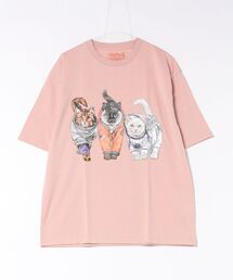 TRANSITION（トランジション）の「【CORISCO】 度詰め天竺アニマル前後プリントTEE ネコ イヌ プリント（Tシャツ/カットソー）」