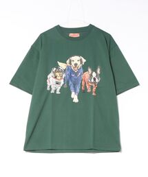 TRANSITION（トランジション）の「【CORISCO】 度詰め天竺アニマル前後プリントTEE ネコ イヌ プリント（Tシャツ/カットソー）」