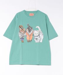 TRANSITION（トランジション）の「【CORISCO】 度詰め天竺アニマル前後プリントTEE ネコ イヌ プリント（Tシャツ/カットソー）」