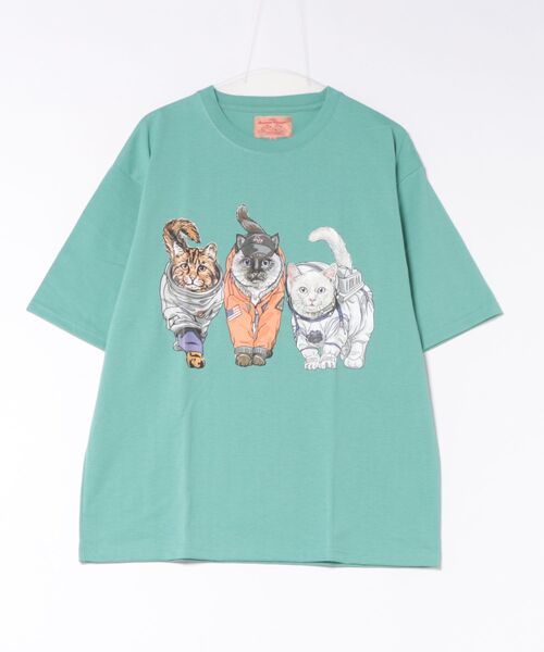 CORISCO(コリスコ)の「【CORISCO】 度詰め天竺アニマル前後プリントTEE ネコ イヌ プリント(Tシャツ/カットソー・メンズ・ホワイト系1/ホワイト/ミント/ブラック系1/グリーン/ブラック/ライトピンク・2/3)」の6枚目の写真