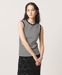 コットン フライス ノースリーブトップス