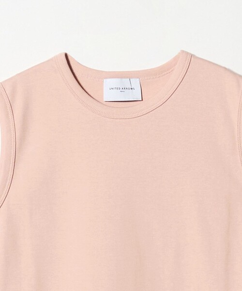UNITED ARROWS(ユナイテッドアローズ)の「コットン フライス ノースリーブトップス(Tシャツ/カットソー・レディース・その他1/ダークブラウン/ホワイト/ライトピンク・FREE)」の9枚目の写真