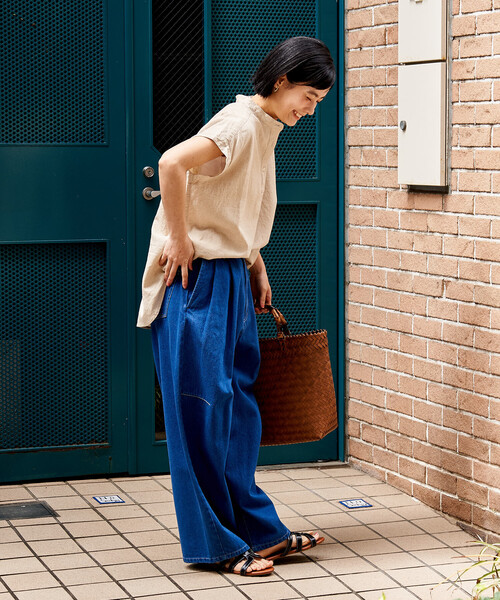 FREAK'S STORE（フリークスストア）の「リネンブレンド スキッパーブラウス＜セットアップ対応＞（シャツ/ブラウス・レディース・その他1/ラベンダー/ネイビー/ナチュラル/レッド/ブラウン・ﾌﾘ-）」の12枚目の写真
