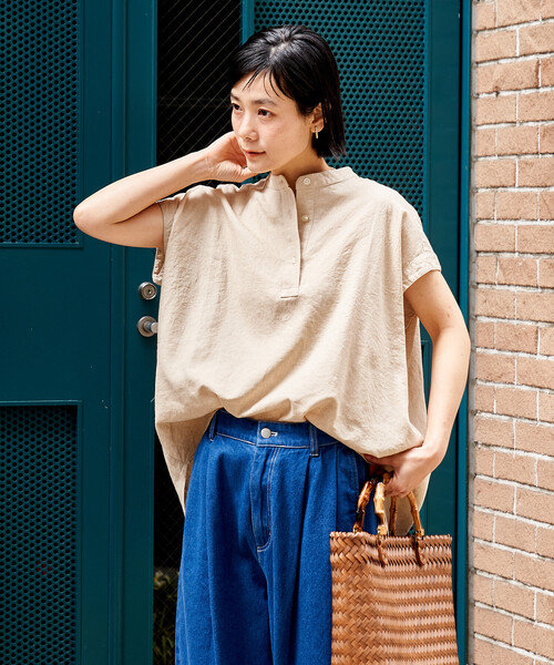 FREAK'S STORE（フリークスストア）の「リネンブレンド スキッパーブラウス＜セットアップ対応＞（シャツ/ブラウス・レディース・その他1/ラベンダー/ネイビー/ナチュラル/レッド/ブラウン・ﾌﾘ-）」の14枚目の写真