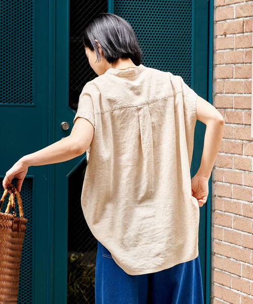 FREAK'S STORE（フリークスストア）の「リネンブレンド スキッパーブラウス＜セットアップ対応＞（シャツ/ブラウス・レディース・その他1/ラベンダー/ネイビー/ナチュラル/レッド/ブラウン・ﾌﾘ-）」の16枚目の写真