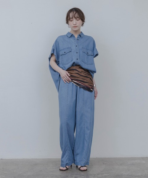 Eimee Law（エイミーロウ）の「テンセルデニムレイヤードワイドパンツ