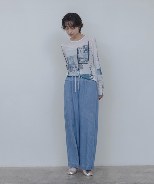 Eimee Law（エイミーロウ）の「テンセルデニムレイヤードワイドパンツ