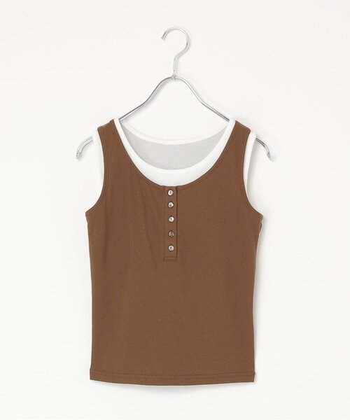 notch.(ノッチ)の「カップ付きレイヤードタンクトップ(タンクトップ・レディース・グレー/ブラック/ブラウン・M)」の3枚目の写真