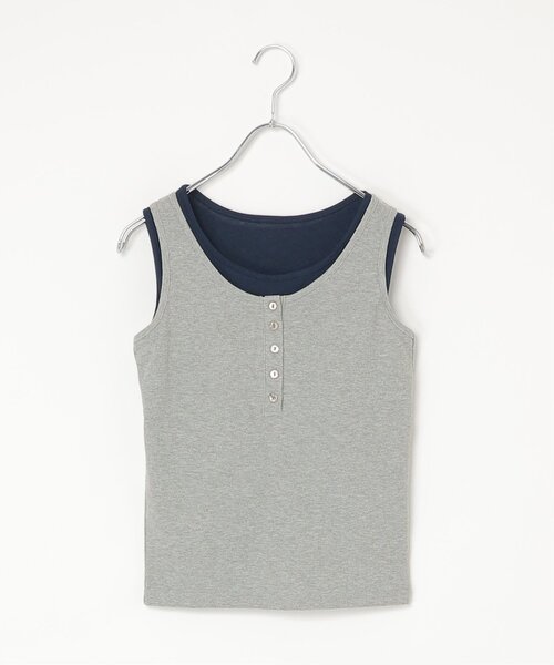 notch.(ノッチ)の「カップ付きレイヤードタンクトップ(タンクトップ・レディース・グレー/ブラック/ブラウン・M)」の1枚目の写真