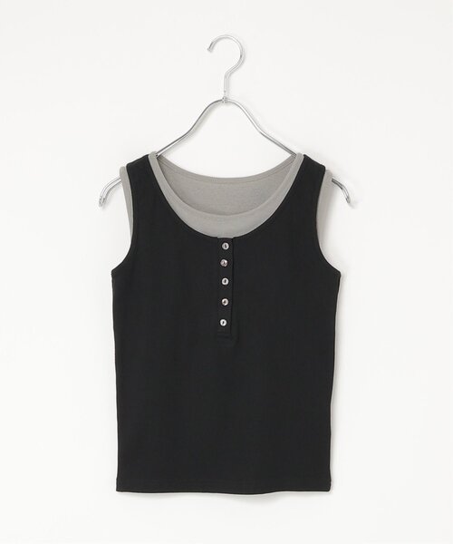 notch.(ノッチ)の「カップ付きレイヤードタンクトップ(タンクトップ・レディース・グレー/ブラック/ブラウン・M)」の6枚目の写真