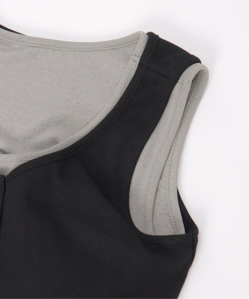notch.(ノッチ)の「カップ付きレイヤードタンクトップ(タンクトップ・レディース・グレー/ブラック/ブラウン・M)」の4枚目の写真