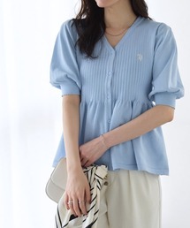 U.S. POLO ASSN. パフスリーブペプラムカーディガン