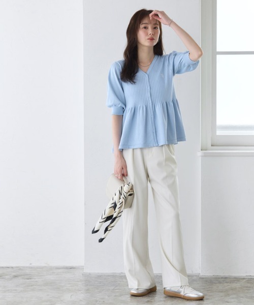 Pierrot(ピエロ)の「U.S. POLO ASSN. パフスリーブペプラムカーディガン(カーディガン/ボレロ・レディース・ネイビー/ブルー系その他/アイボリー系・M/L)」の12枚目の写真