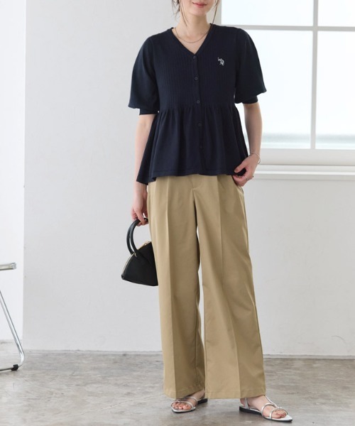 Pierrot(ピエロ)の「U.S. POLO ASSN. パフスリーブペプラムカーディガン(カーディガン/ボレロ・レディース・ネイビー/ブルー系その他/アイボリー系・M/L)」の18枚目の写真