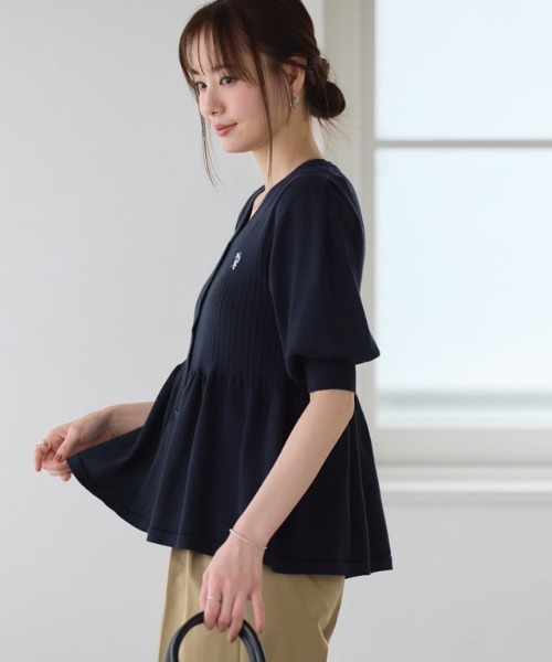 Pierrot(ピエロ)の「U.S. POLO ASSN. パフスリーブペプラムカーディガン(カーディガン/ボレロ・レディース・ネイビー/ブルー系その他/アイボリー系・M/L)」の19枚目の写真