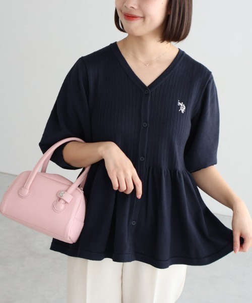 Pierrot(ピエロ)の「U.S. POLO ASSN. パフスリーブペプラムカーディガン(カーディガン/ボレロ・レディース・ネイビー/ブルー系その他/アイボリー系・M/L)」の20枚目の写真