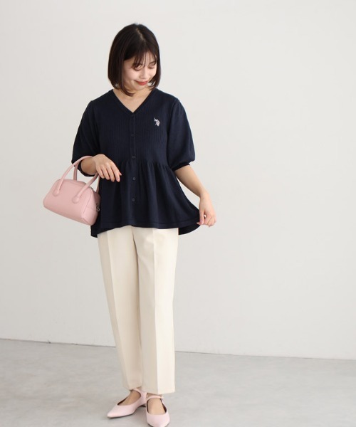 Pierrot(ピエロ)の「U.S. POLO ASSN. パフスリーブペプラムカーディガン(カーディガン/ボレロ・レディース・ネイビー/ブルー系その他/アイボリー系・M/L)」の21枚目の写真