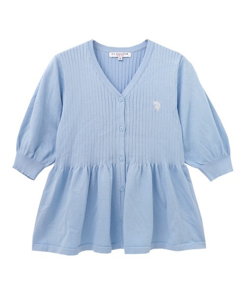 Pierrot(ピエロ)の「U.S. POLO ASSN. パフスリーブペプラムカーディガン(カーディガン/ボレロ・レディース・ネイビー/ブルー系その他/アイボリー系・M/L)」の15枚目の写真