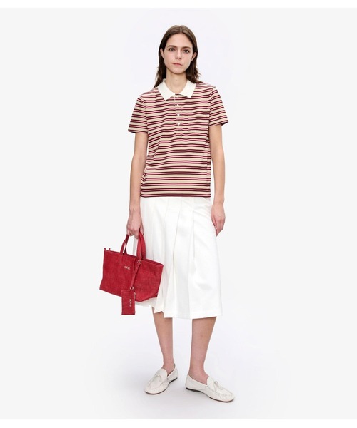A.P.C.（アーペーセー）の「POLO RAYE（ポロシャツ・レディース・ベージュ・S/M）」の2枚目の写真