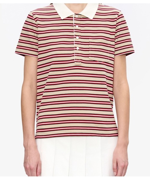 A.P.C.（アーペーセー）の「POLO RAYE（ポロシャツ・レディース・ベージュ・S/M）」の4枚目の写真