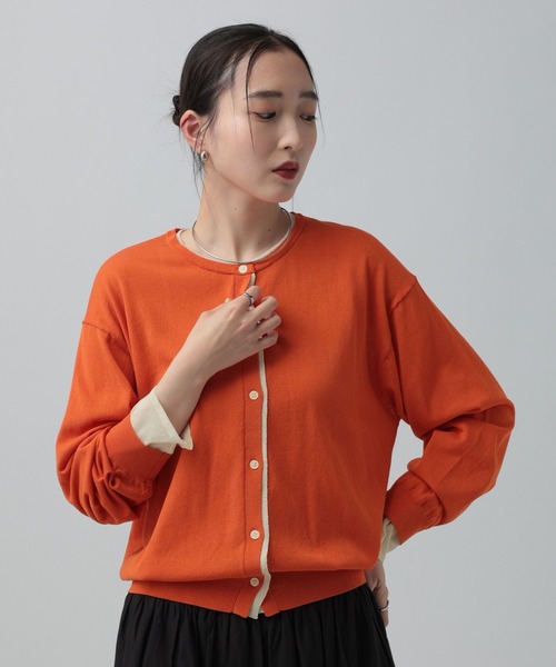 LEPSIM（レプシィム）の「14ゲージICEWEニットカーディガン　647496（カーディガン/ボレロ・レディース・ブラック/イエロー/オレンジ/アイボリー・FREE）」の4枚目の写真