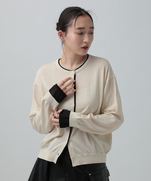 LEPSIM（レプシィム）の「14ゲージICEWEニットカーディガン　647496（カーディガン/ボレロ・レディース・ブラック/イエロー/オレンジ/アイボリー・FREE）」の2枚目の写真