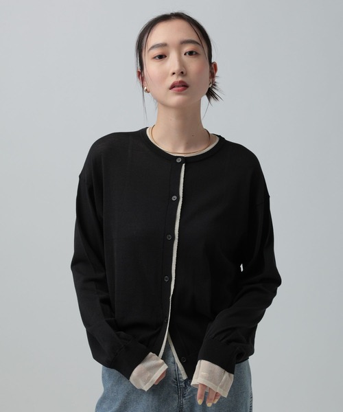 LEPSIM（レプシィム）の「14ゲージICEWEニットカーディガン　647496（カーディガン/ボレロ・レディース・ブラック/イエロー/オレンジ/アイボリー・FREE）」の3枚目の写真