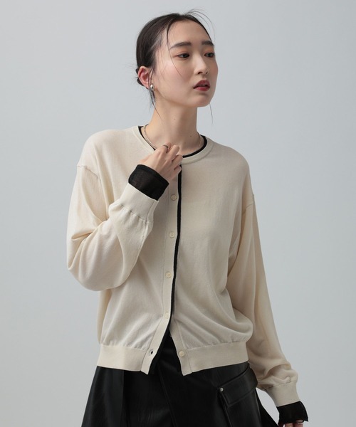 LEPSIM（レプシィム）の「14ゲージICEWEニットカーディガン　647496（カーディガン/ボレロ・レディース・ブラック/イエロー/オレンジ/アイボリー・FREE）」の5枚目の写真