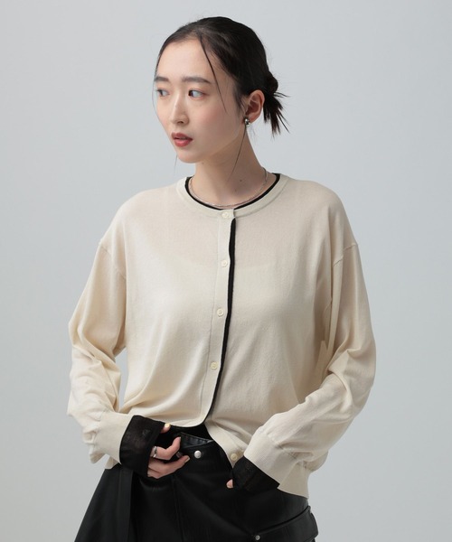 LEPSIM（レプシィム）の「14ゲージICEWEニットカーディガン　647496（カーディガン/ボレロ・レディース・ブラック/イエロー/オレンジ/アイボリー・FREE）」の6枚目の写真