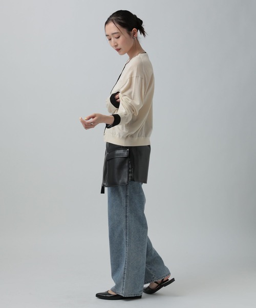 LEPSIM（レプシィム）の「14ゲージICEWEニットカーディガン　647496（カーディガン/ボレロ・レディース・ブラック/イエロー/オレンジ/アイボリー・FREE）」の8枚目の写真