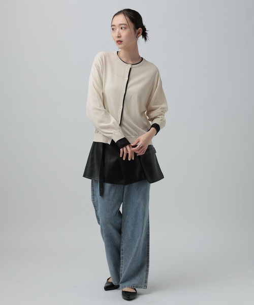 LEPSIM（レプシィム）の「14ゲージICEWEニットカーディガン　647496（カーディガン/ボレロ・レディース・ブラック/イエロー/オレンジ/アイボリー・FREE）」の9枚目の写真