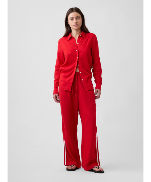 GAP(ギャップ)の「リネンブレンド イージーシャツ(シャツ/ブラウス・レディース・グリーン/レッド・XXS/L/M/XS/S)」の8枚目の写真