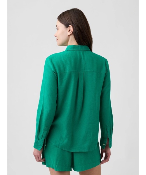 GAP(ギャップ)の「リネンブレンド イージーシャツ(シャツ/ブラウス・レディース・グリーン/レッド・XXS/L/M/XS/S)」の11枚目の写真