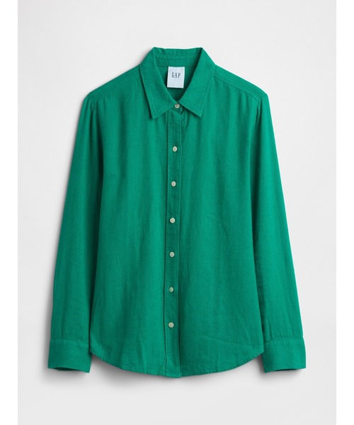 GAP(ギャップ)の「リネンブレンド イージーシャツ(シャツ/ブラウス・レディース・グリーン/レッド・XXS/L/M/XS/S)」の10枚目の写真