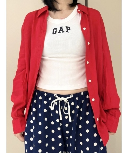 GAP(ギャップ)の「リネンブレンド イージーシャツ(シャツ/ブラウス・レディース・グリーン/レッド・XXS/L/M/XS/S)」の3枚目の写真