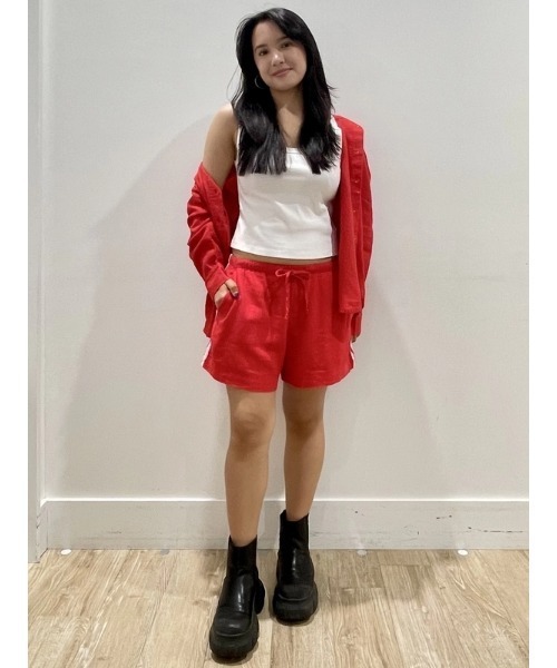 GAP(ギャップ)の「リネンブレンド イージーシャツ(シャツ/ブラウス・レディース・グリーン/レッド・XXS/L/M/XS/S)」の4枚目の写真